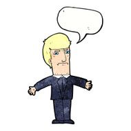cartoon annoyed boss with speech bubble N11