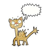 cartoon scared cat with speech bubble N11