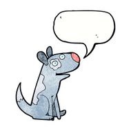 cartoon happy dog with speech bubble N88