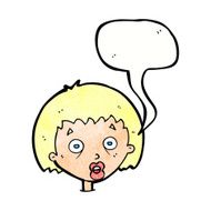 cartoon shocked woman with speech bubble N107