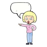 cartoon pointing woman with speech bubble N33