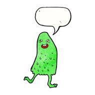 cartoon funny slime monster with speech bubble N21
