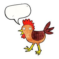 funny cartoon chicken with speech bubble N9