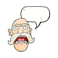 cartoon angry old man with speech bubble N158