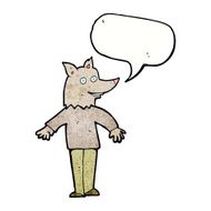 cartoon happy werewolf with speech bubble N7