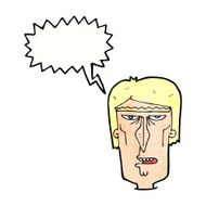 cartoon angry face with speech bubble N32