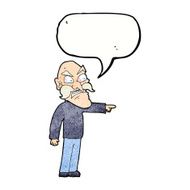 cartoon furious old man with speech bubble N11