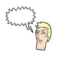 cartoon angry face with speech bubble N33