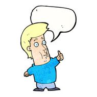 cartoon man giving thumbs up sign with speech bubble N16