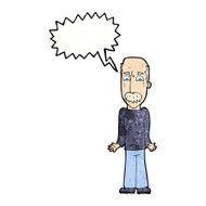 cartoon dad shrugging shoulders with speech bubble N11