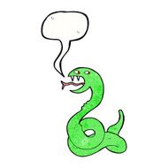 cartoon hissing snake with speech bubble N32