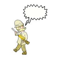 cartoon big game hunter with speech bubble N11