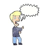 cartoon terrified man with speech bubble N238