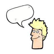 cartoon happy man with speech bubble N499