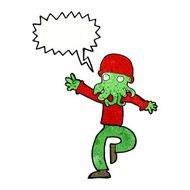 cartoon alien monster man with speech bubble N22