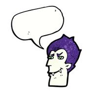cartoon vampire face with speech bubble N39