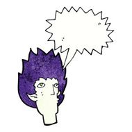 cartoon vampire face with speech bubble N40