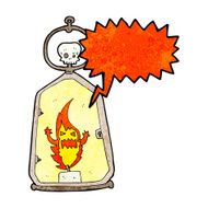 cartoon spooky lantern with speech bubble N10