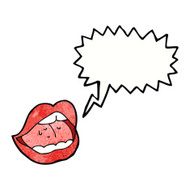 cartoon open mouth with speech bubble N12