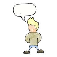 cartoon happy man with speech bubble N500