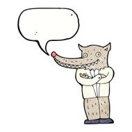 cartoon wolf man with speech bubble N61