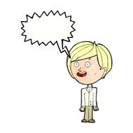 cartoon happy surprised boy with speech bubble N11