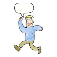 cartoon terrified man with speech bubble N239