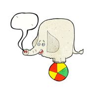 cartoon circus elephant with speech bubble N11