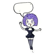 cartoon happy vampire girl with speech bubble N44