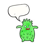 cartoon funny slime monster with speech bubble N22