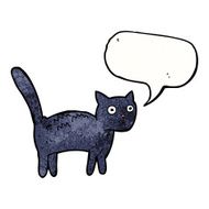 cartoon frightened cat with speech bubble N29