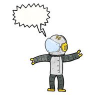 cartoon astronaut with speech bubble N134