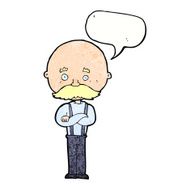 cartoon grandfather with speech bubble N11