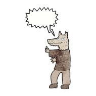 cartoon funny werewolf with speech bubble N18
