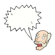 cartoon shocked old man with speech bubble N31