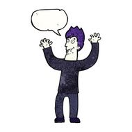 cartoon halloween vampire with speech bubble N22