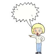 cartoon shocked woman with speech bubble N108