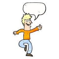 cartoon happy man with speech bubble N502