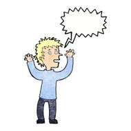 cartoon excited boy with speech bubble N156