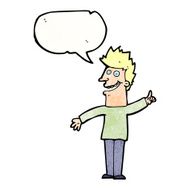 cartoon happy man with speech bubble N503