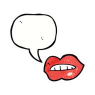 cartoon lips with speech bubble N9