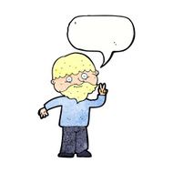 cartoon man giving peace sign with speech bubble N64