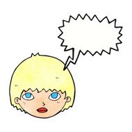 cartoon girl staring with speech bubble N11