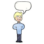 cartoon happy man with speech bubble N505