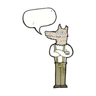 cartoon funny werewolf with speech bubble N19