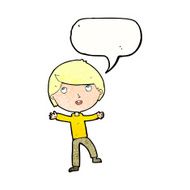 Cartoon happy boy with speech bubble N261