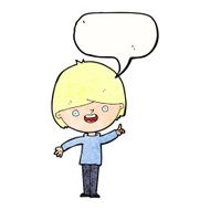 Cartoon happy boy with speech bubble N262