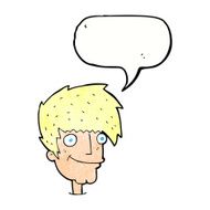 cartoon smiling man with speech bubble N33
