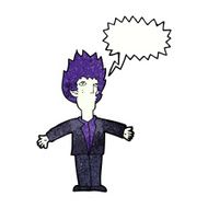 cartoon vampire with speech bubble N137