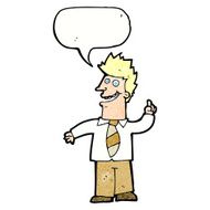 cartoon man with good idea speech bubble N21